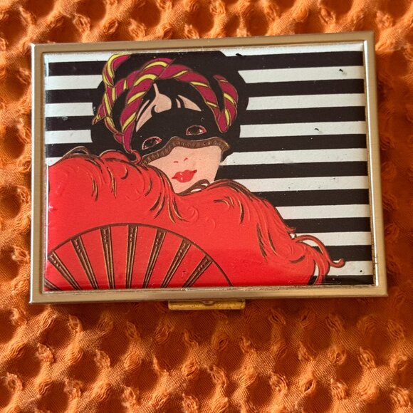 Retro LadyJoy Metal Business Card Case – Art Deco Woman Design - Picture 1 of 3